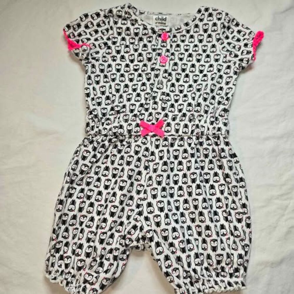 Child of Mine by carters hot pink, black and white baby girl outfit Owls
